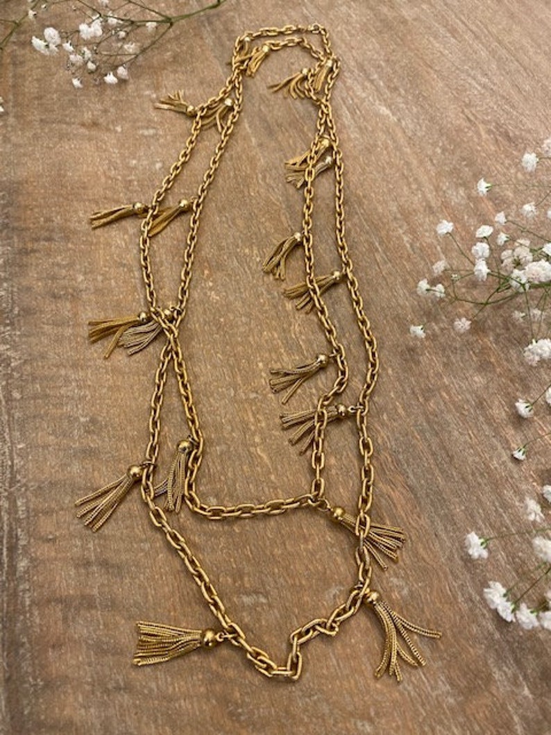 Vintage Napier extra long tassel necklace *FREE SHIPPING*