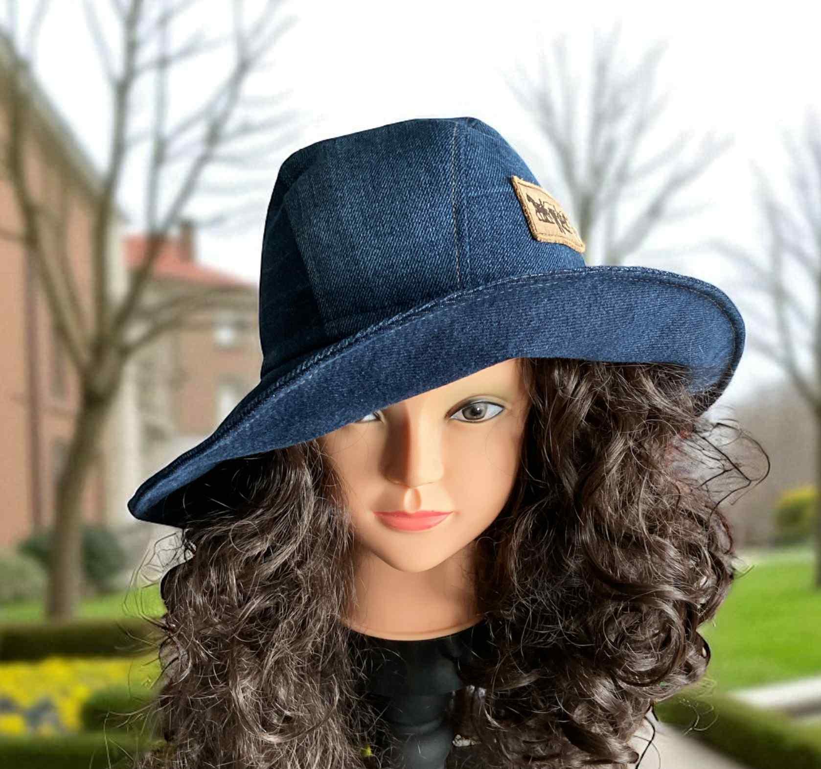 Designer Top Hat Upcycled Raw Wide-Brim Patched Rustic Artisan Hat JonHats Custom Distressed Top Hat - Handcrafted Vintage  main image 3