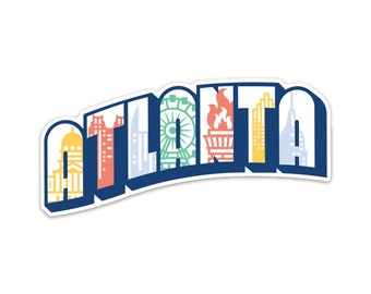 Adhesivo de vinilo de Atlanta — Ciudad entre los árboles