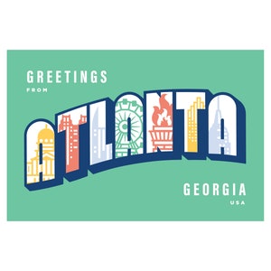 Greetings From Atlanta Post Card image 2