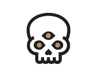 Pegatina de calavera del tercer ojo — Vinilo mate