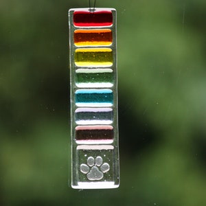 Cadeau huisdierliefhebber, zonnevanger pootafdruk, felle regenboog voor huisdieren