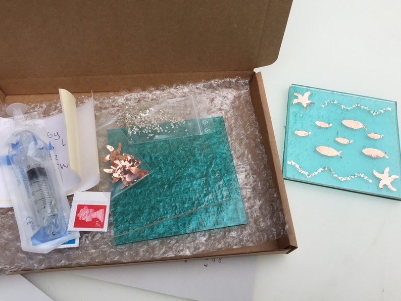 Make your own coaster Glass coaster kit Do it yourself craft Etsy