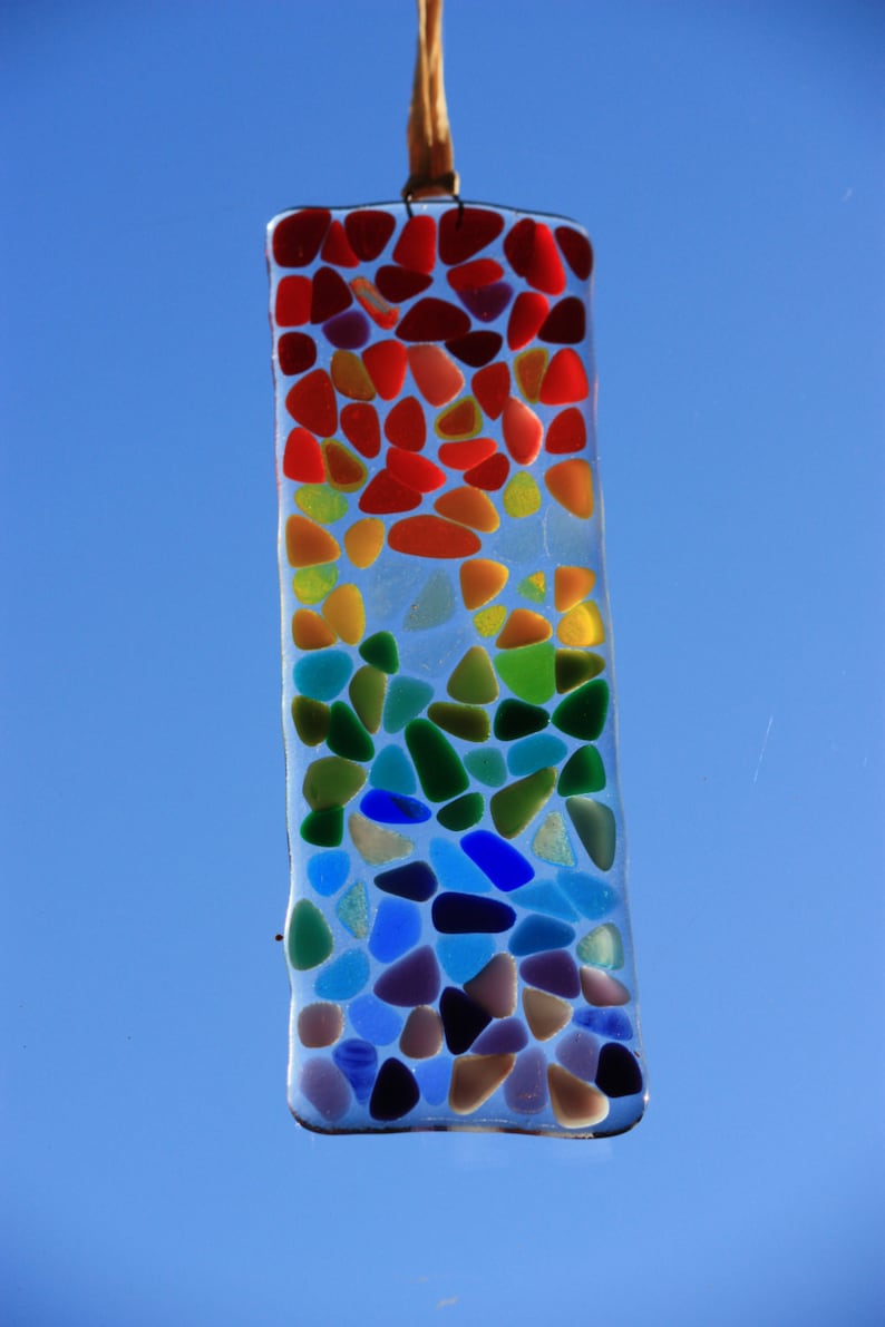 Rainbow fused glass suncatcher / sun catcher image 3