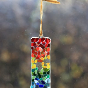 Rainbow fused glass suncatcher / sun catcher image 5