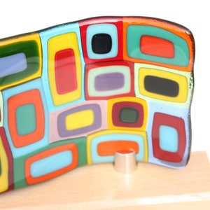 Spangles Fused Glass Wave, a Colourful Glass Panel Artwork for ...