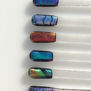 Dichroic fused glass drinks stirrers /swizzle sticks