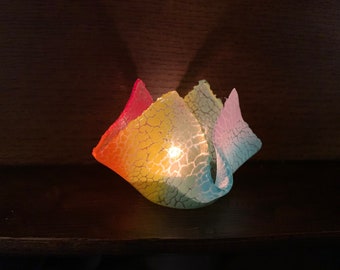 Rainbow tea light, rainbow candle holder, rainbow votive