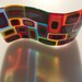 Large Spangles Fused Glass Wave, a Colourful Glass Panel Artwork for ...