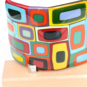 Spangles Fused Glass Wave, a Colourful Glass Panel Artwork for ...