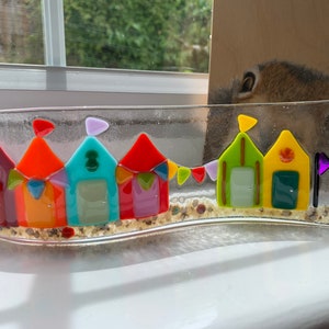 Strandhütte Ornament, Glas Strandhütten, Strandhütte Wellenverzierung