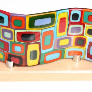 Spangles Fused Glass Wave, a Colourful Glass Panel Artwork for ...