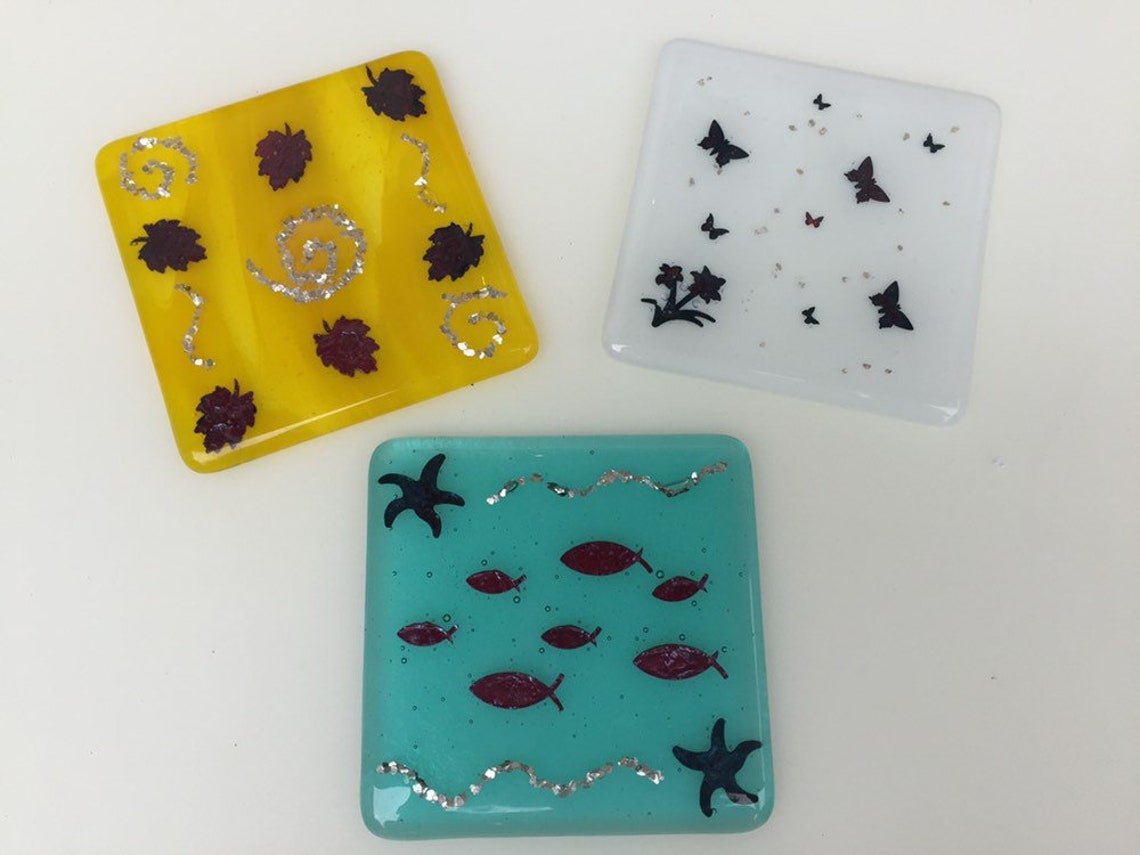 Make your own coaster Glass coaster kit Do it yourself craft Etsy