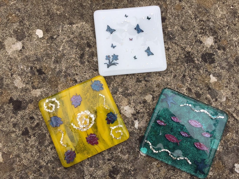 Make your own coaster Glass coaster kit Do it yourself craft Etsy