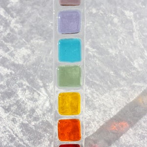 Chakra suncatcher, a fused glass sun catcher with the seven chakras, rainbow suncatcher image 2