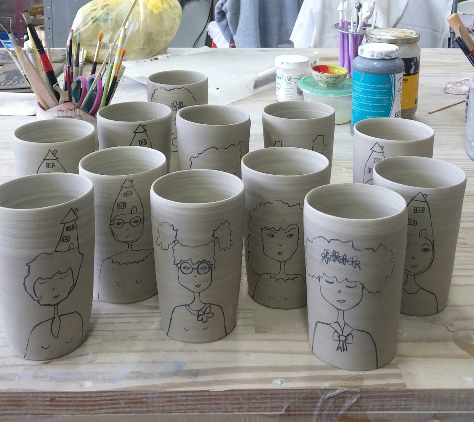 Ceramic pen holder office storage pencil holder pen holder Etsy