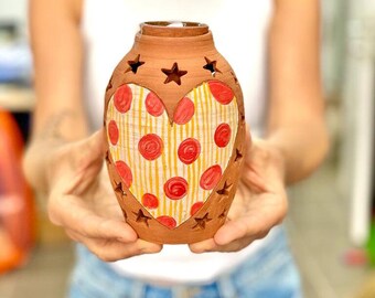 Adorable ceramic oil burner, love heart oil burner, love  lantern, love heart candles, aromatherapy gift, essential oils, home fragrances.