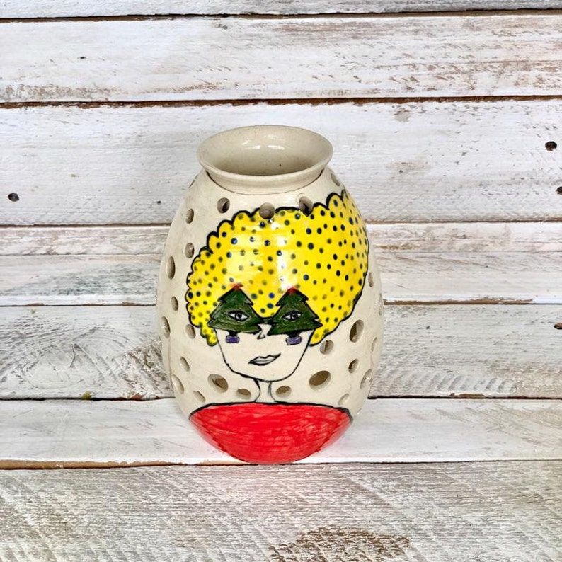 Essential oil burner, ceramic oil diffuser, aromatherapy diffuser, unique Christmas gift, Christmas ceramic diffuser, feminist gift. image 2