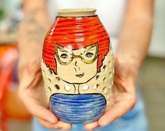 READY TO SHIP, ceramic oil burner, essential oil burner, unique gift, aromatherapy burner, romantic lights, home decor gift, Ooak