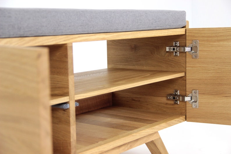 Modern Entryway/hallway Bench With Doors Shoe Storageshoe Etsy Canada