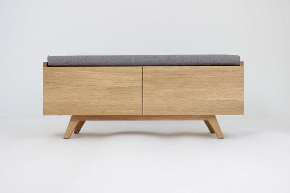 Bestseller Modern Entryway hallway Bench With Doors Shoe Storage shoe Bench solid Oak Hallway Seat shoe Rack Etsy