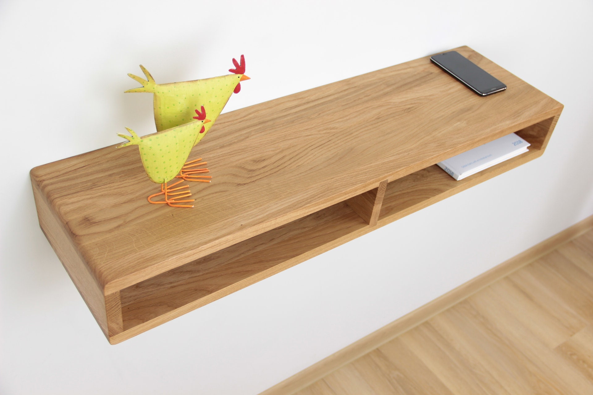 Floating Console Table Wall Mounted Entryway Organizer Solid Etsy