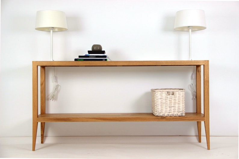 Entryway Console Table Hallway Modern Oak Image 0