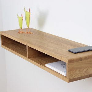 NOAH 90 Floating Console Table, Wall Mounted Entryway Organizer, Solid Wood Side Table, Wooden Konsole, Wall Mount