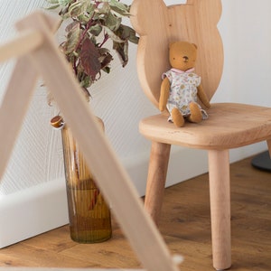 Chaise ours en bois, meubles pour enfants de haute qualité naturel fait main chambre de bébé image 4