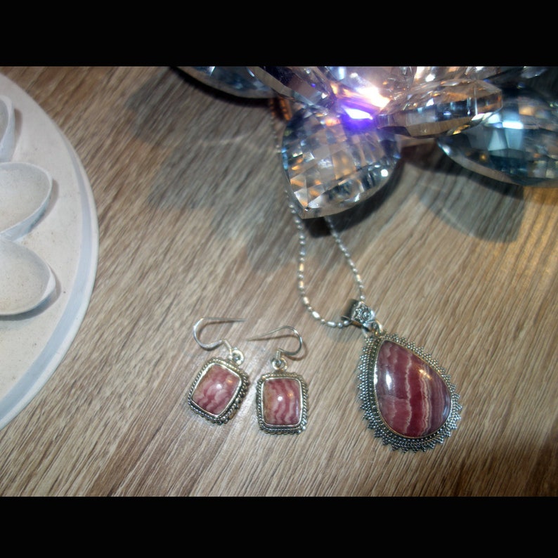 Valentines Gifts Rhodochrosite Earrings Oval earrings Pink Earrings Gemstone Earrings Gift for Her Pink Rhodochrosite Rhodochrosite