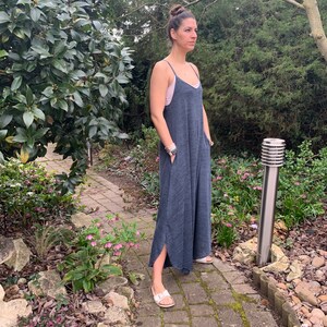 Wide leg jumpsuit. Boho style. Summer casual. Handmade. image 5