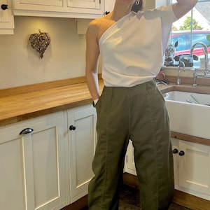 Handmade, one shoulder top. One sleeve, loose, comfy, party, cocktail top.