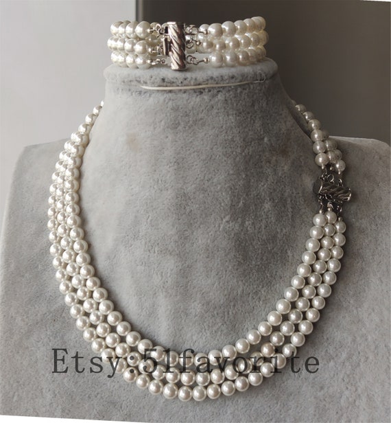 Vintage 14K Gold Three Row Pearl Bracelet – Boylerpf