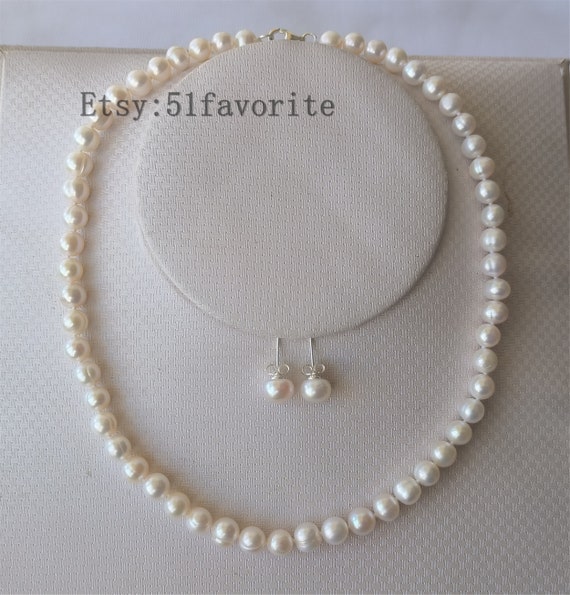 Set Di Perle Vere - Collana, Bracciale E Orecchini Di Perle