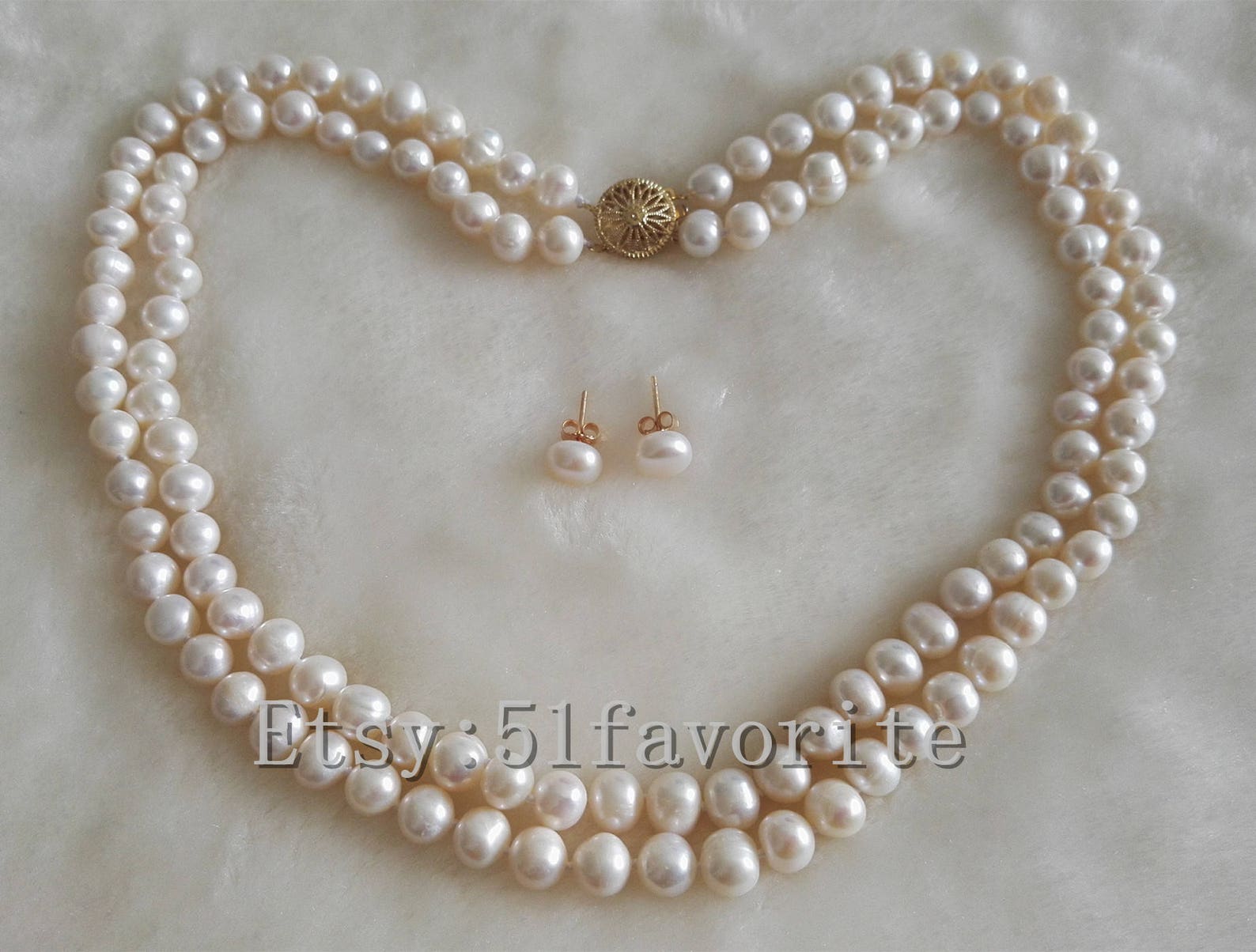 Pearl Necklace And Earring Set For Wedding