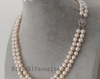 Collana Di Perle D'acqua Dolce Bianche Coltivate 6-7 Mm - Foto 8