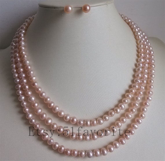 Genuine Pink Freshwater Pearl Necklace Pink Pearl Necklace 