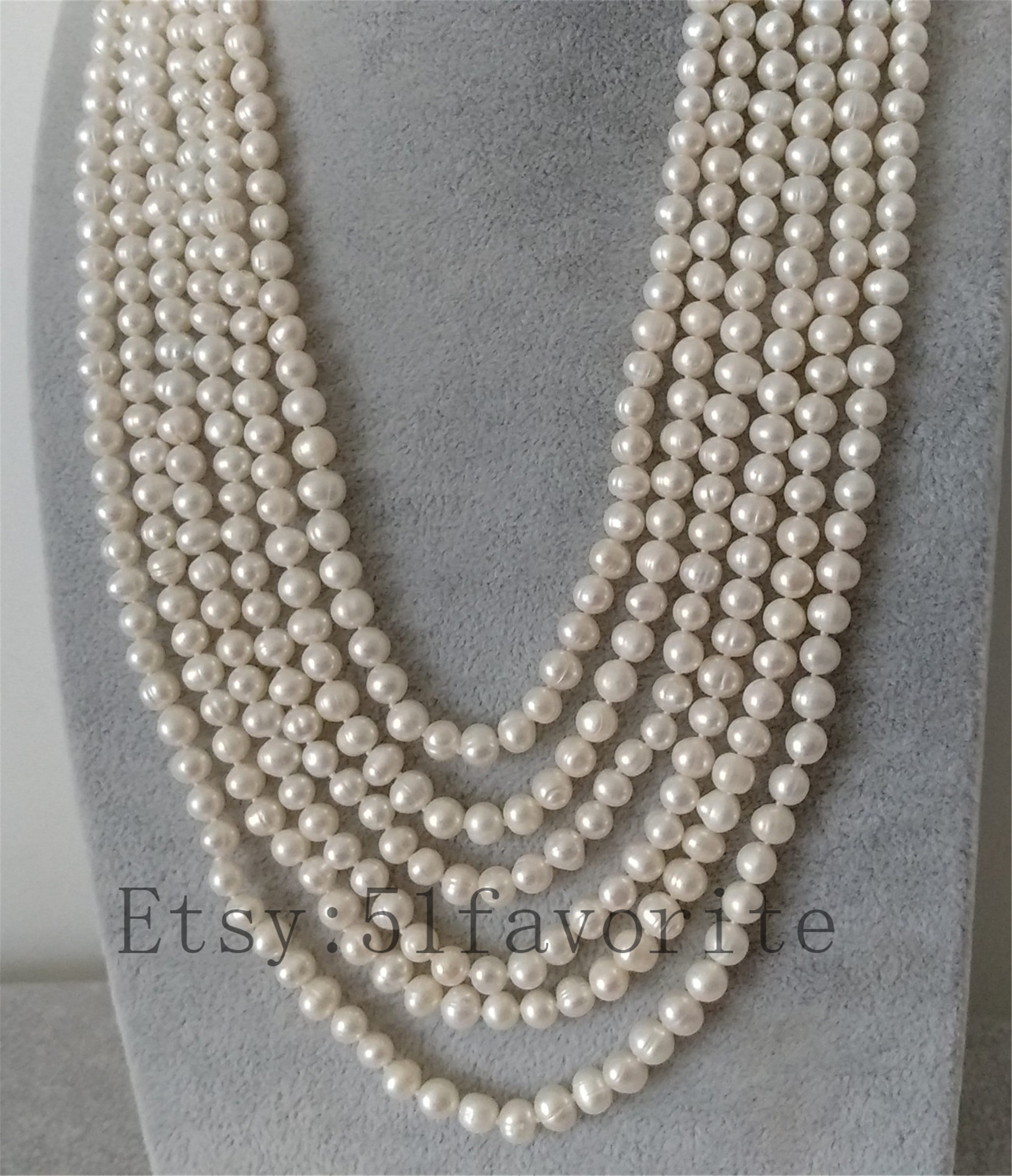 Real Pearl Necklace Genuine Cultured 66.5mm White Fresh Etsy