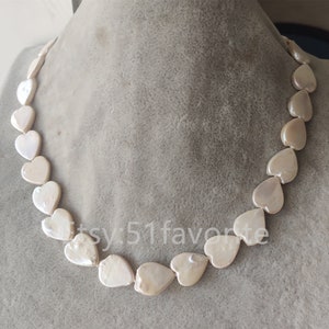 Heart Pearl Necklace: Genuine Cultured Freshwater Pearl, 12-14mm