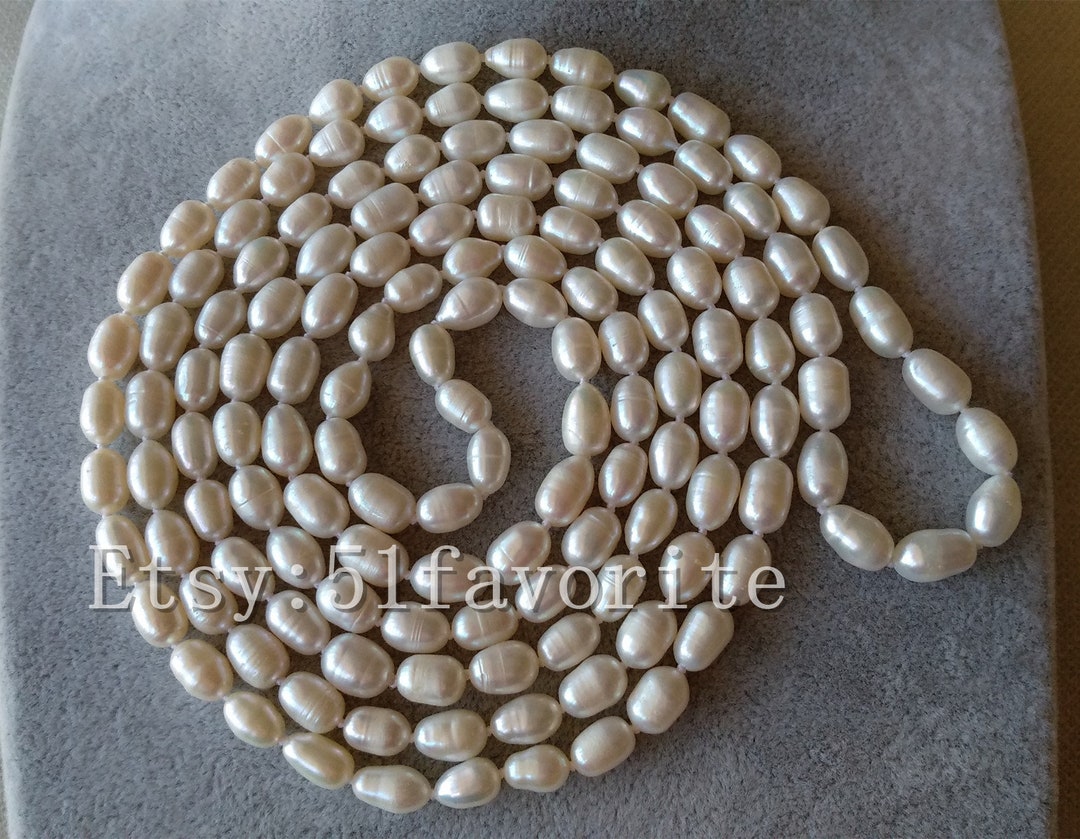 Baroque Pearl Necklace – 7-8mm Rice Pearl, Wedding Jewelry - Etsy