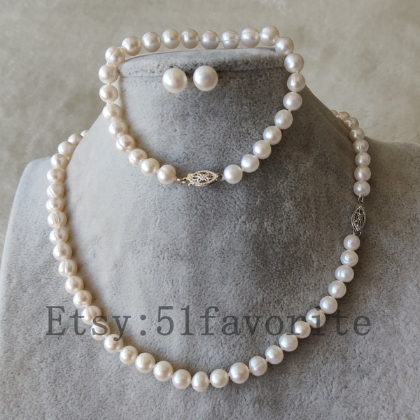 White Pearl Necklace - Etsy