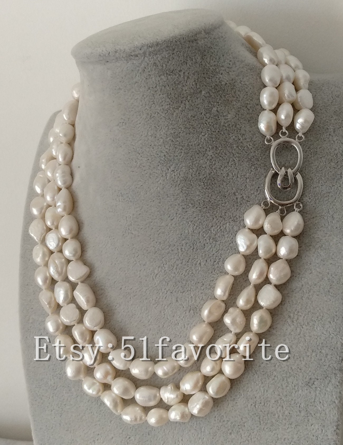 Collier en mini perles baroques d'eau douce Blanc