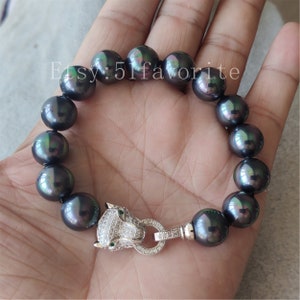 Shell pearl bracelet- 10/12mm colorful sea sea shell pearl Leopard head bracelet, bride Bridesmaid wedding gift shell pearl bracelet jewelry