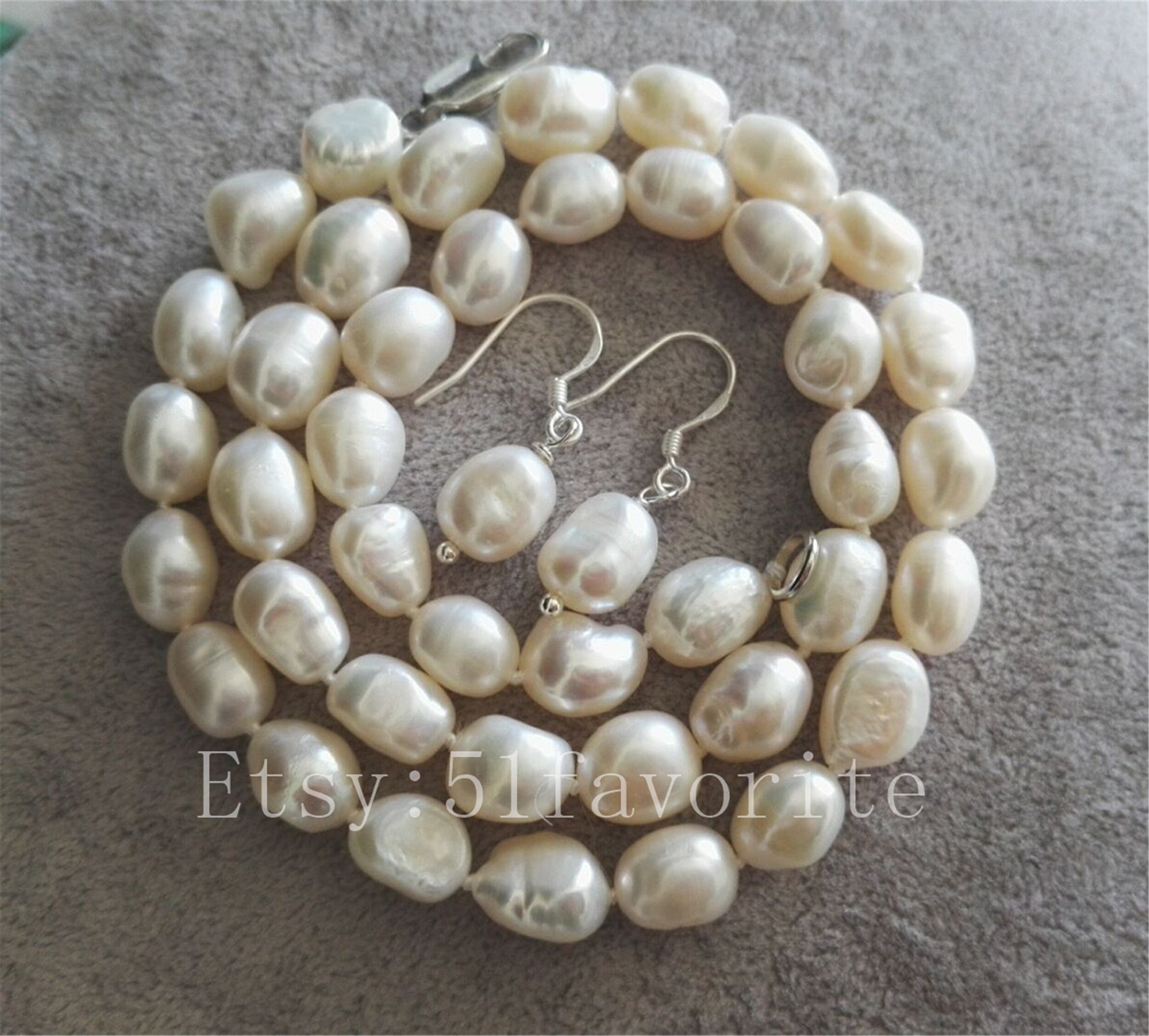 Set Di Orecchini E Collana Di Perle Coltivate: Perle D'acqua Dolce - Foto 4