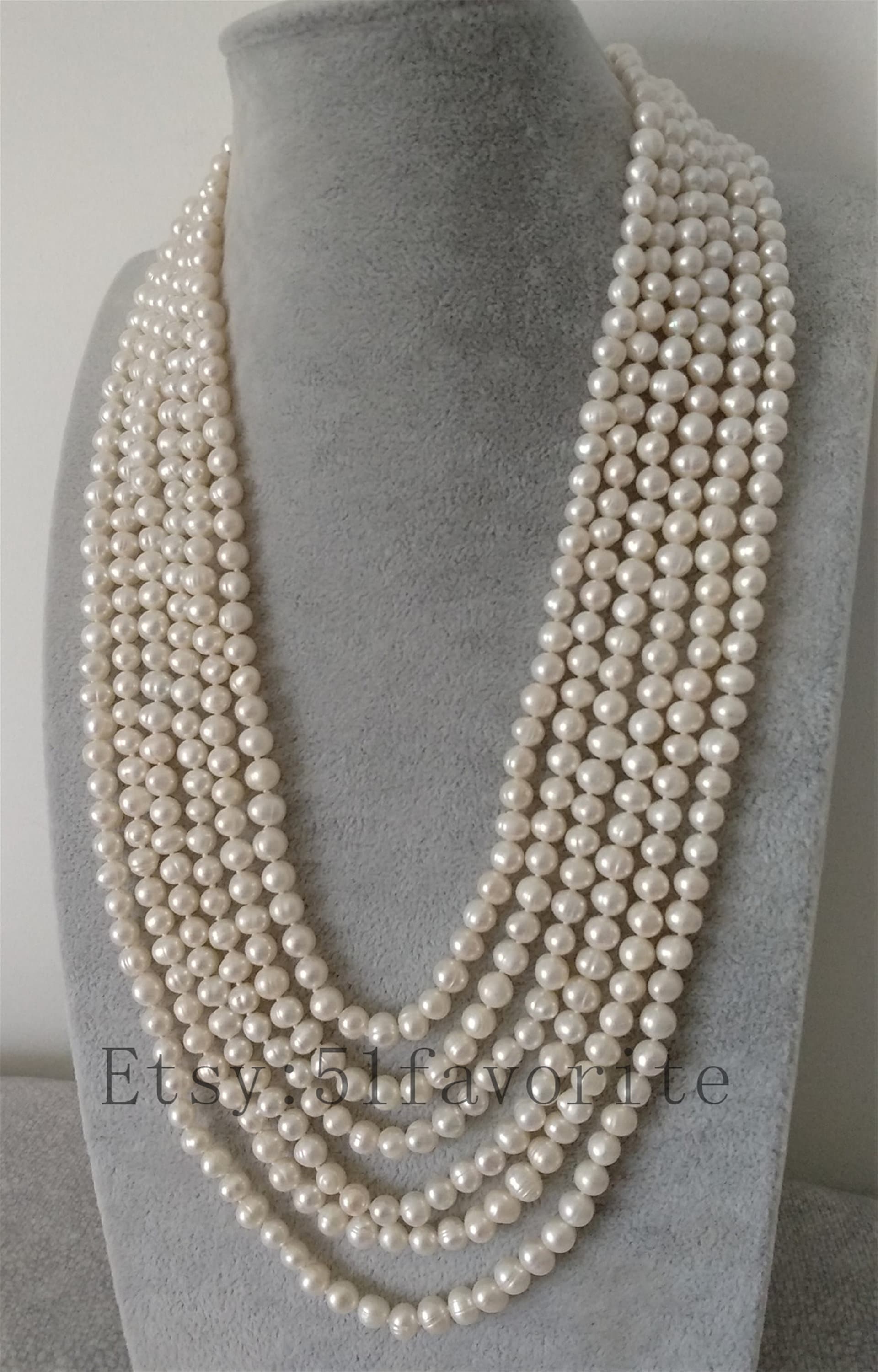 Real Pearl Necklace Genuine Cultured 66.5mm White Fresh Etsy