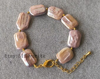 Cultured Purple Pearl Bracelet: Freshwater Charm Bracelet
