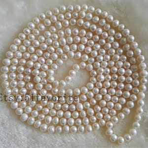 Lange witte zoetwaterparelketting: AA+ gekweekte parel, geen sluiting