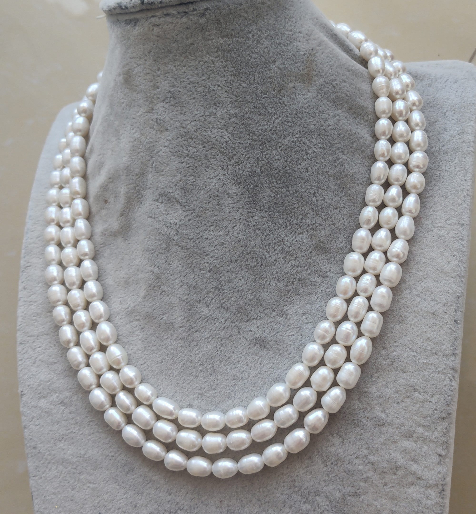 Collana Di Perle Bianche A Chicco Di Riso In Oro 18 Kt - I Gioielli Del Mare - Foto 4