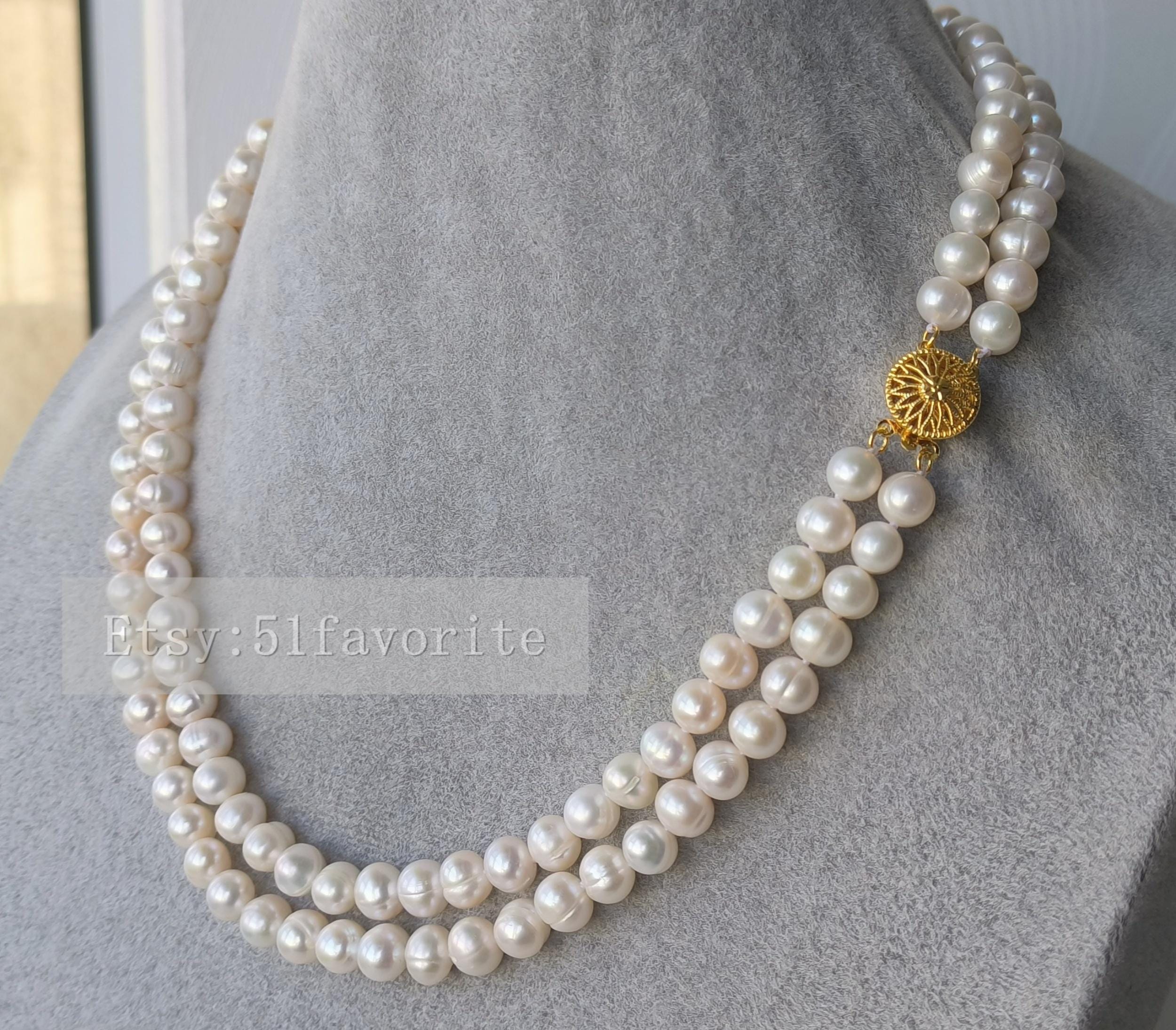 Set di perle - collana di perle d'acqua dolce rosa coltivate