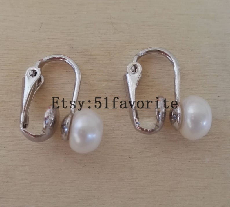 Pearl earrings beautiful cultured white pink lavender black gray fresh water pearl clip earrings